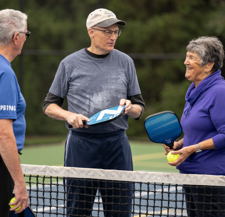Woodcrest Villa residents playing pickleball