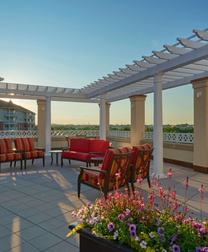Senior living campus near Ephrata, PA at sunset
